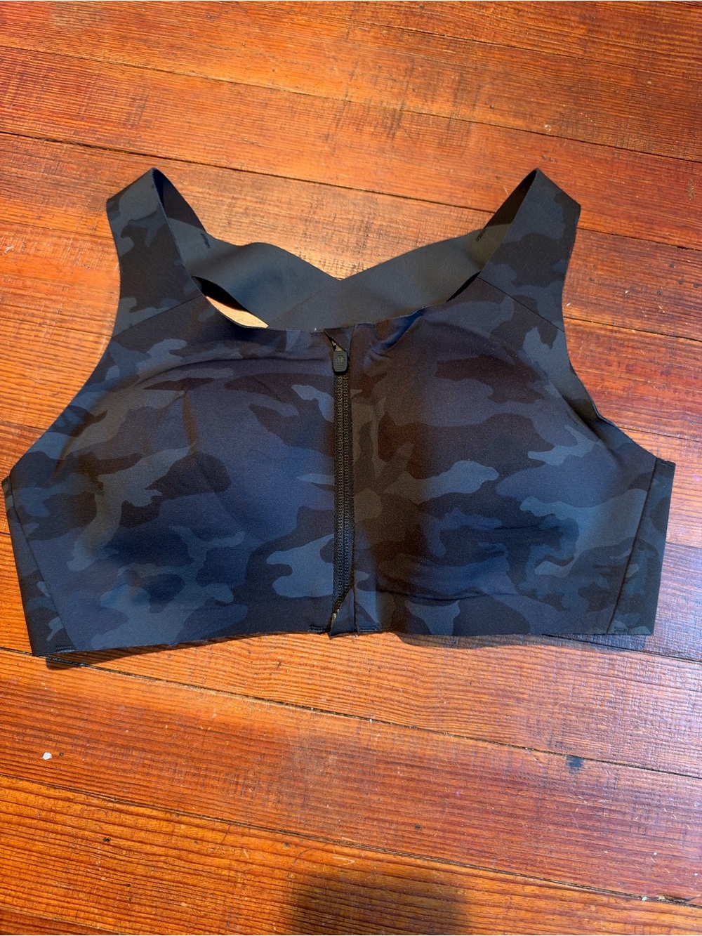 lululemon athletica Black Camo Front-Zip Sports Bra